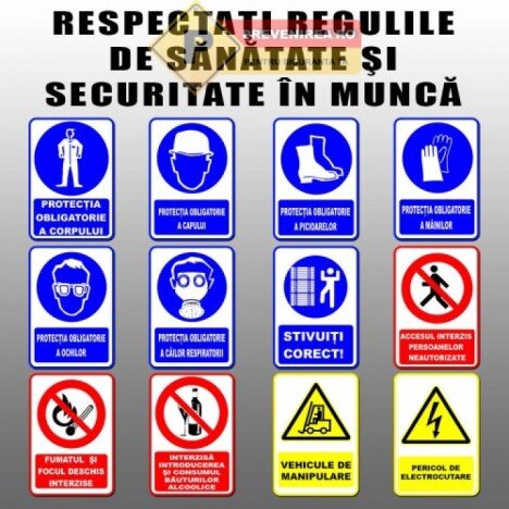 Panouri pentru respectarea regulilor de protectie si securitatea muncii